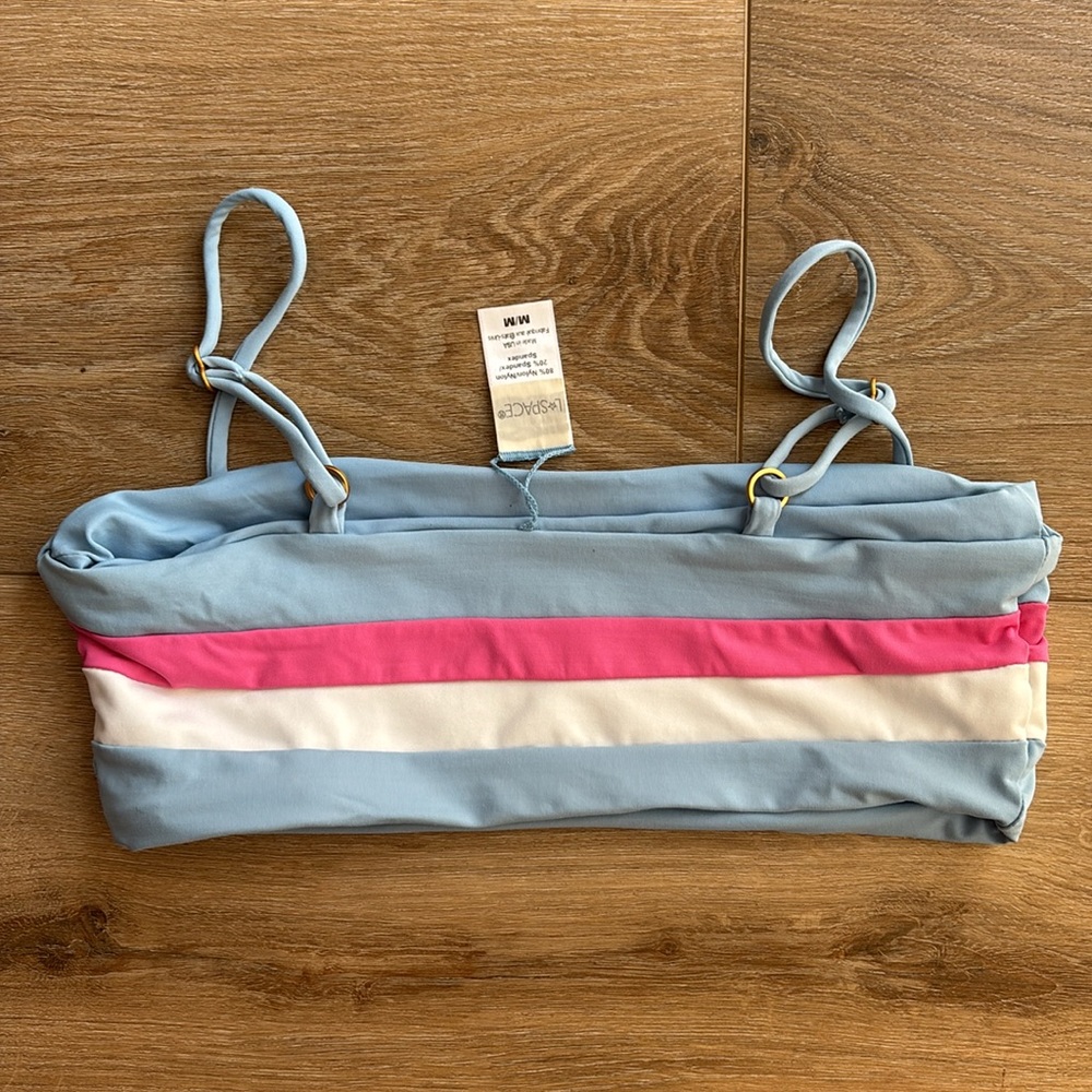 L*SPACE REBEL STRIPE BIKINI TOP